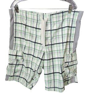 Nike Mens Cargo Shorts‎ M Athletic Dept Pockets Golf Casual Green Plaid 39"